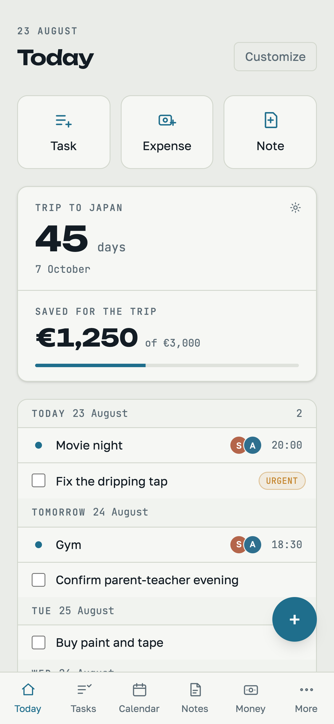 Dashboard on a phone